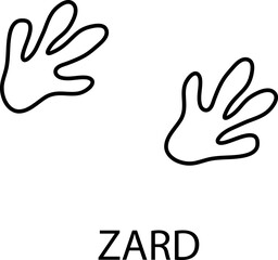 Obraz premium Zard paw print illustration on white background..eps
