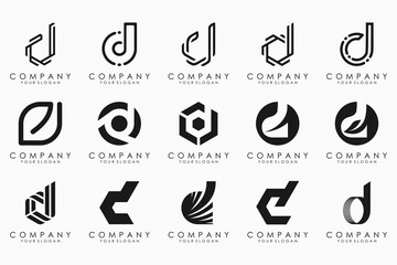 abstract letter D logo icon set. design for business of luxury, elegant, simple.