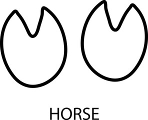 Horse foot print icon on white background