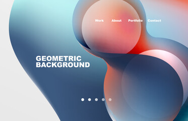 Abstract liquid background for your landing page design. Web page for website or mobile app wallpaper