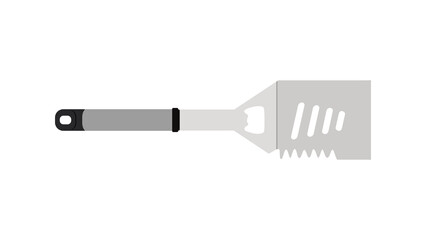 The best 4 in 1 BBQ Grill Spatula, simple color flat icon, isolated on white background. Vector illustration in trendy style. Editable graphic resources for many purposes. 