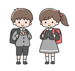 入学式の男の子と女の子