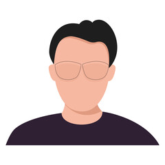 Portrait of a young man. Avatar for social networks. Vector illustration. 