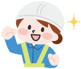 建設現場で働く作業員の女性