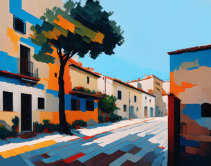 Spanish Alley oil painting 2
