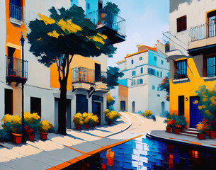 Spanish Alley oil painting 4