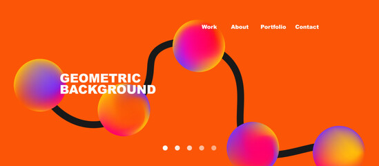 Connected dots geometric landing page background. Vector Illustration For Wallpaper, Banner, Background, Card, Book Illustration, landing page