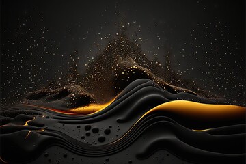 black liquid glitter background fluid