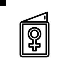 greeting card or woman day icon line style vector