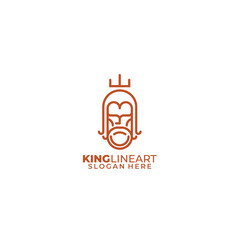 king design line art logo template icon