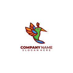 colibri colorful logo vector illustration design template