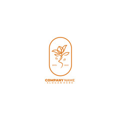flower line logo template color illustration design