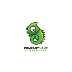chameleon design colorful logo gradient template