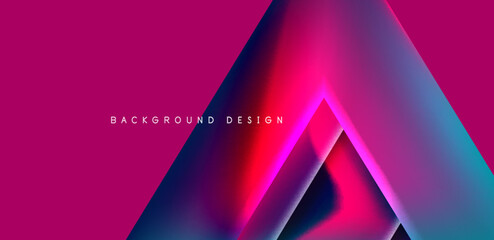 Futuristic triangle vector abstract background with colorful fluid gradients - obrazy, fototapety, plakaty