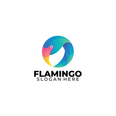flamingo icon logo gradient color template