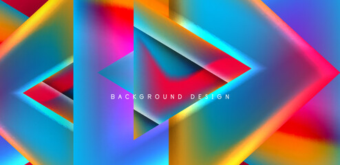 Fototapeta premium Futuristic triangle vector abstract background with colorful fluid gradients