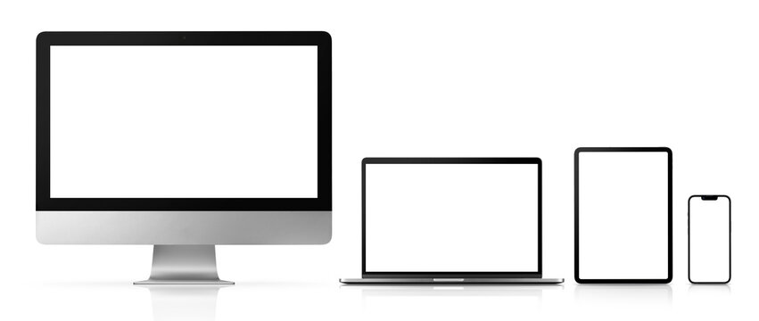 デスクトップコンピューター、ノートパソコン、タブレットPC、スマートフォンの画像合成用素材