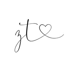 Initial wedding monogram logo template	