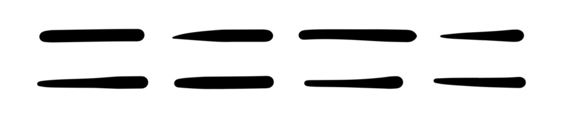 Simple lines ink brush collection bundle elements. Black marker vector illustration.