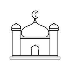 Simple And Clean Mosque Vector Icon Illustration