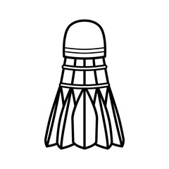 Simple And Clean Shuttlecock Outline Vector Icon Illustration