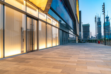 Low view of modern architecture local landscape night scene