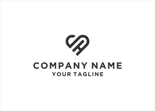 Letter SH Love logo design vector illustration	