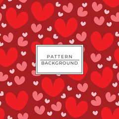 Valentines day seamless background. red hearts in seamless vector pattern.