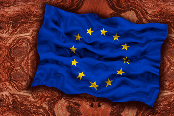 National flag of Europe. Background  with flag of Europe.