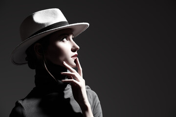 elegant lady in hat