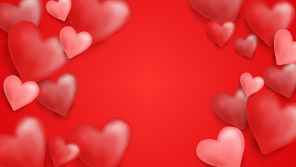 red hearts background for valentine event suitable for wallpaper, card, invitation, and more