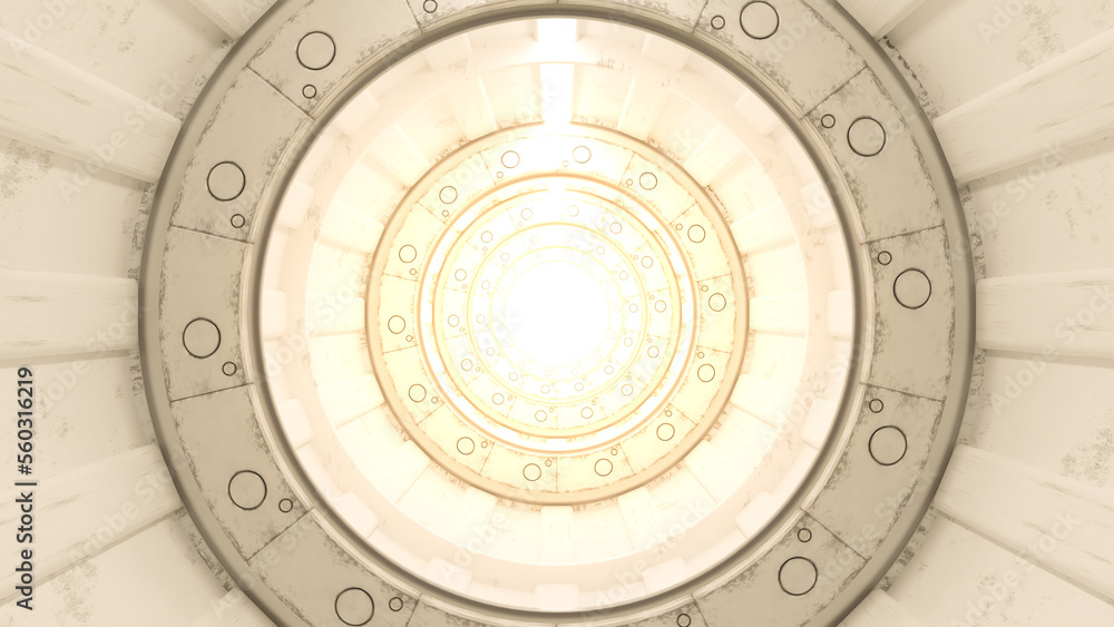 Poster technology abstract background. corridor or tunnel inside it resembles heat ray. can be used text in