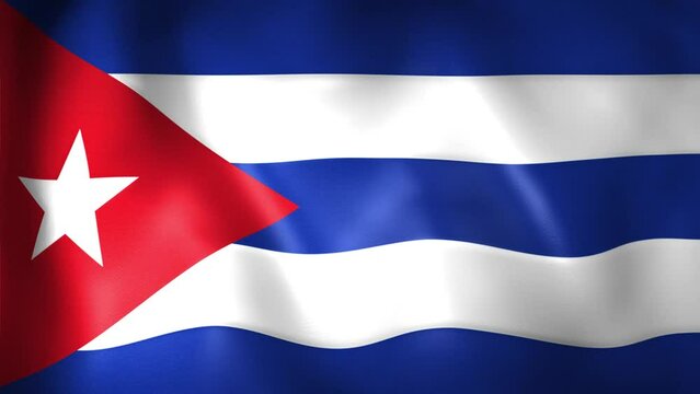 Animation of Cuban flag. 4K. Cuba flag flying, Republic of Cuba flag render animation	

