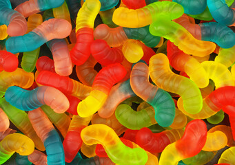 Worm jelly candies texture