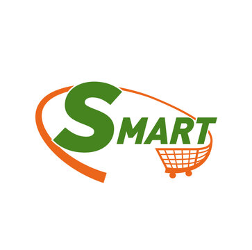 Smart mart vector icon. S mart typography logo.