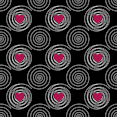 seamless pattern with stars hearts