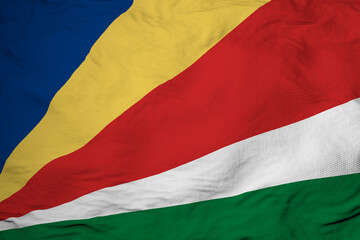Waving Flag of the Seychelles in 3D rendering