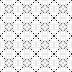 Mandala seamless black line pattern background