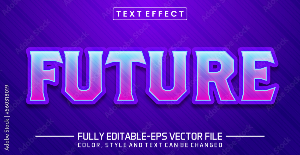 Poster editable future text style effect - text style concept