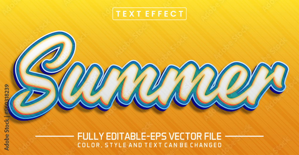 Poster editable summer text style effect - text style concept