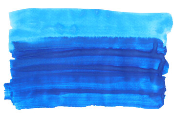 Fototapeta premium Abstract background and texture pattern blue color flow isolated on white background, Illustration watercolor hand draw and painted on paper