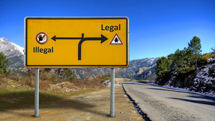 Street Sign Legal versus Illegal