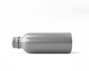 Aluminium Bottle with transparent background. Blank bottle. 3d rendering.