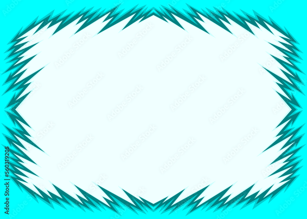 Poster abstract framed background with jagged spike pattern and with some copy space area