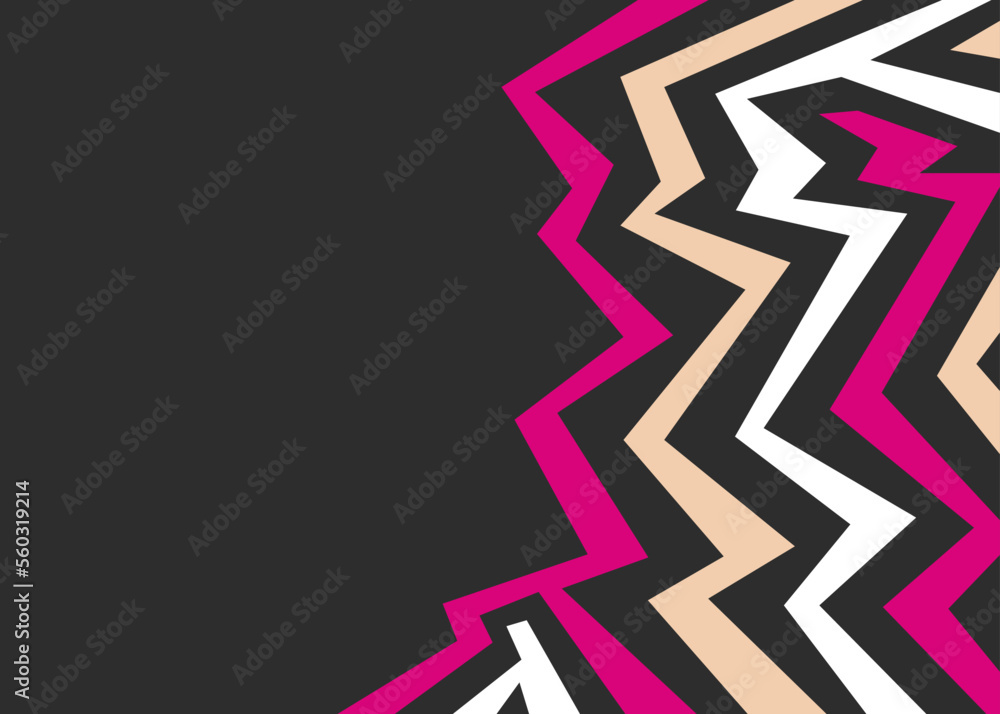 Poster abstract background with colorful geometric and zigzag lines pattern and with some copy space area