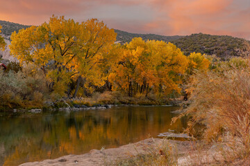 Fototapeta na wymiar Fall in Embudo, Rio Arriba County, New Mexico