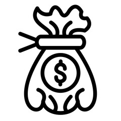 Money Bag Icon Style