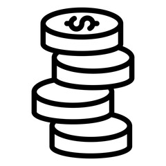 Stack Of Coins Icon Style