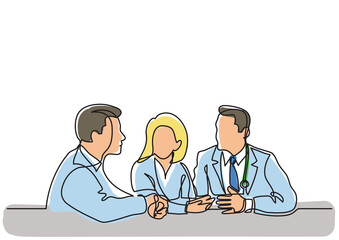 continuous line drawing doctors concilium - PNG image with transparent background