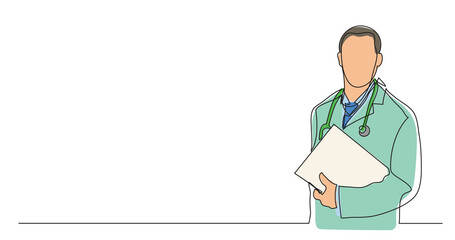 hospital doctor standing holding patient papers - PNG image with transparent background